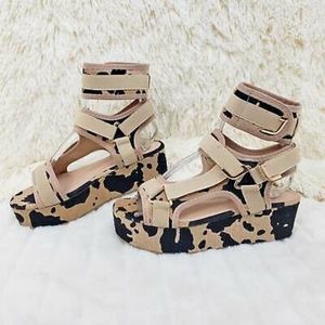 Cow Print Platform sandals (SHOES ONLY)